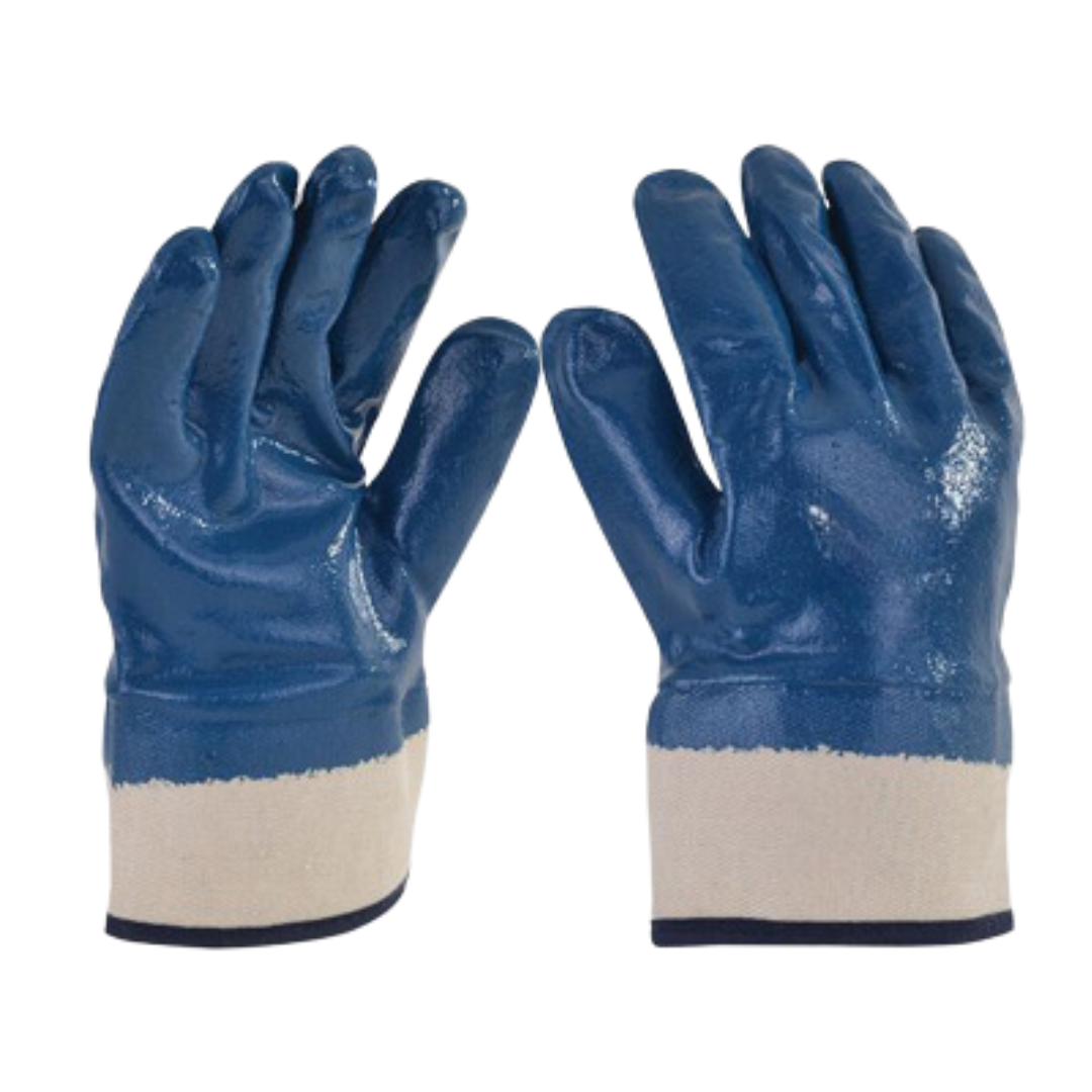 GUANTE DE NITRILO CON PUÑO DE LONA.